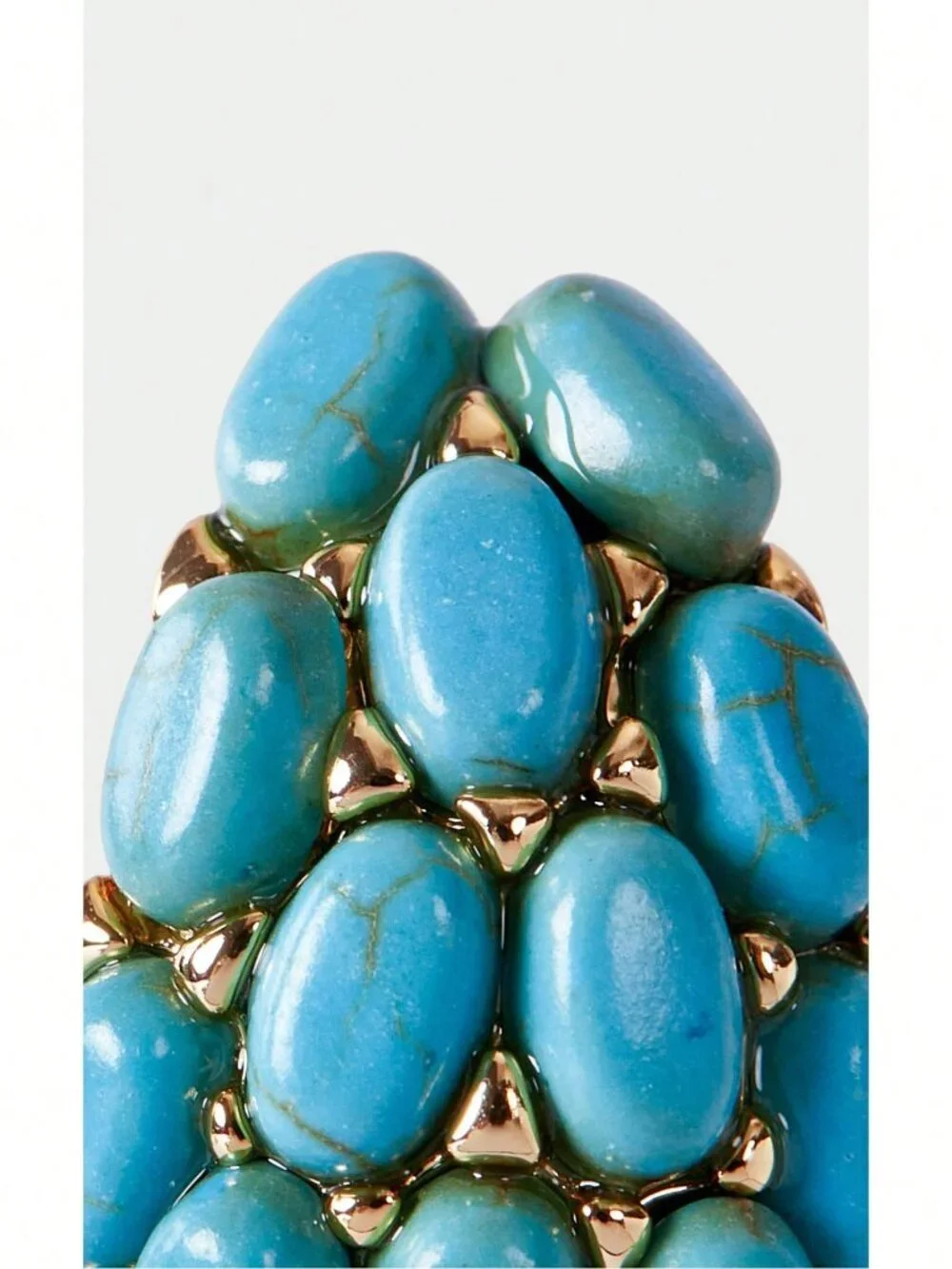 Peacock Blue Casual Women's Golden Stud Earrings